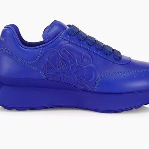 Alexander McQueen Logo-Embossed Leather Runners - Size 35